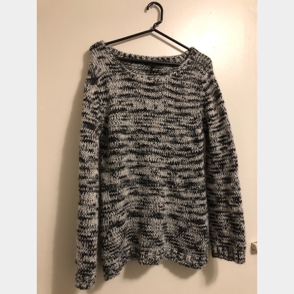 Maje Metallic Black/Grey Slouchy Knit Sweater π€π€ - Picture 2 of 5